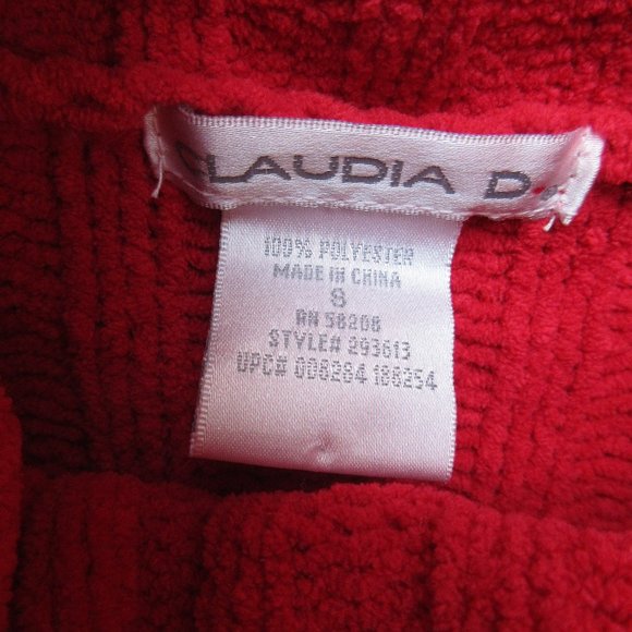 CLAUDIA D Small Red Long Sleeve Knit Sweater Turtleneck - Picture 2 of 5